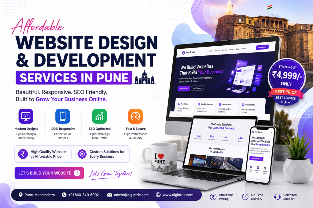Affordable Website Design and Development Services in Pune by Digiotric